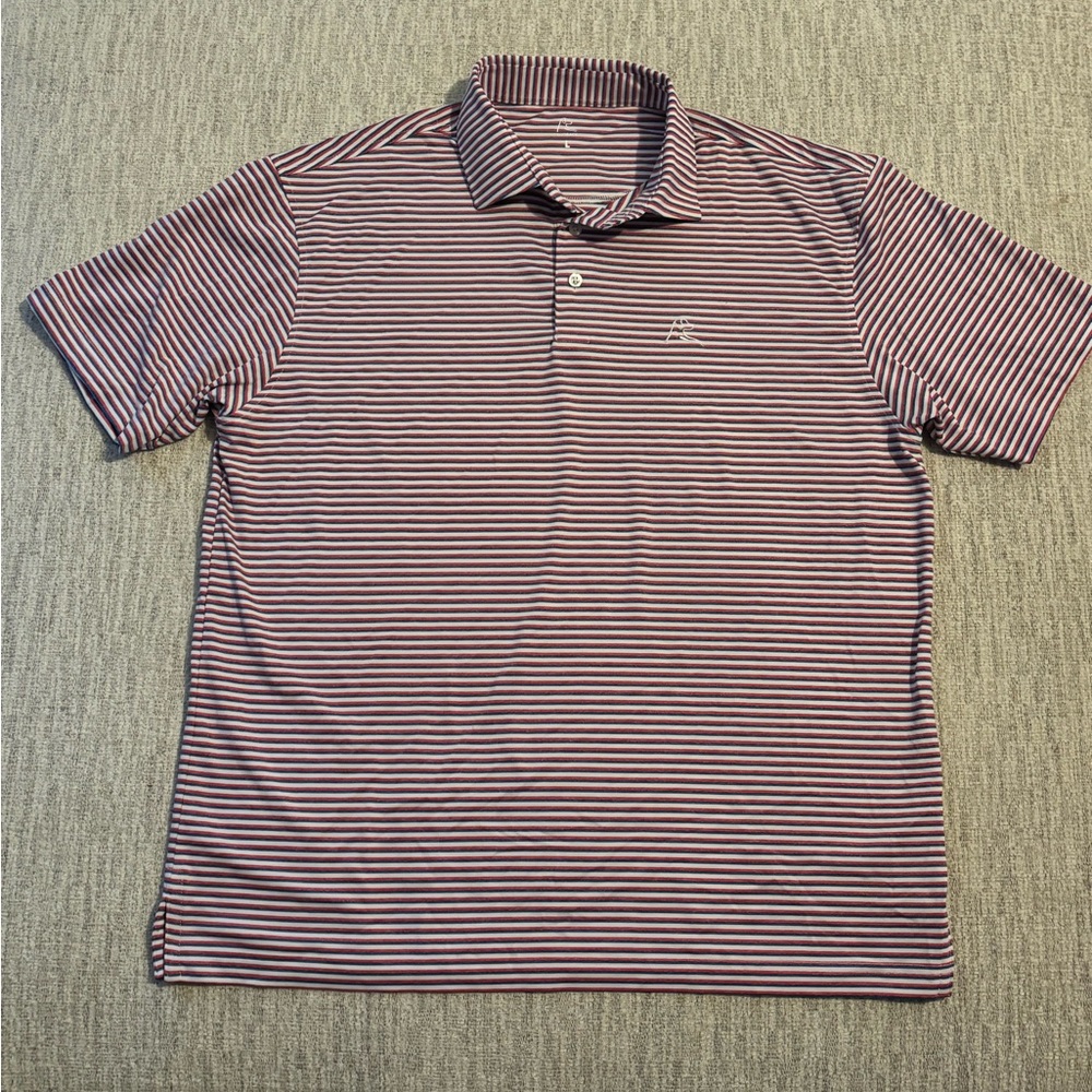 Rhoback Red, White and Blue striped polo